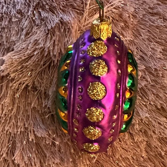 Christopher Radko? Purple and Green Floral Ornament Stunning! Vintage Glass - Picture 7 of 7